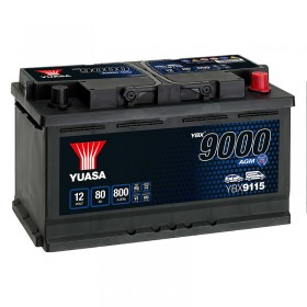 Аккумулятор YUASA YBX9115 AGM Start Stop Plus Batteries 80 А/ч 800А